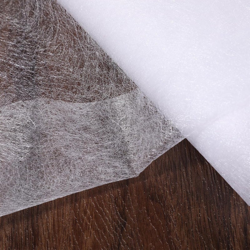 Bruislard Double Sided Fusible Web 19.69in x 5.5yd White Iron-On Adhesive Non-Woven Fusible Interfacing Light Weight Bonding Web for Fabric Applique Sewing DIY Crafts Supplies - Image 1